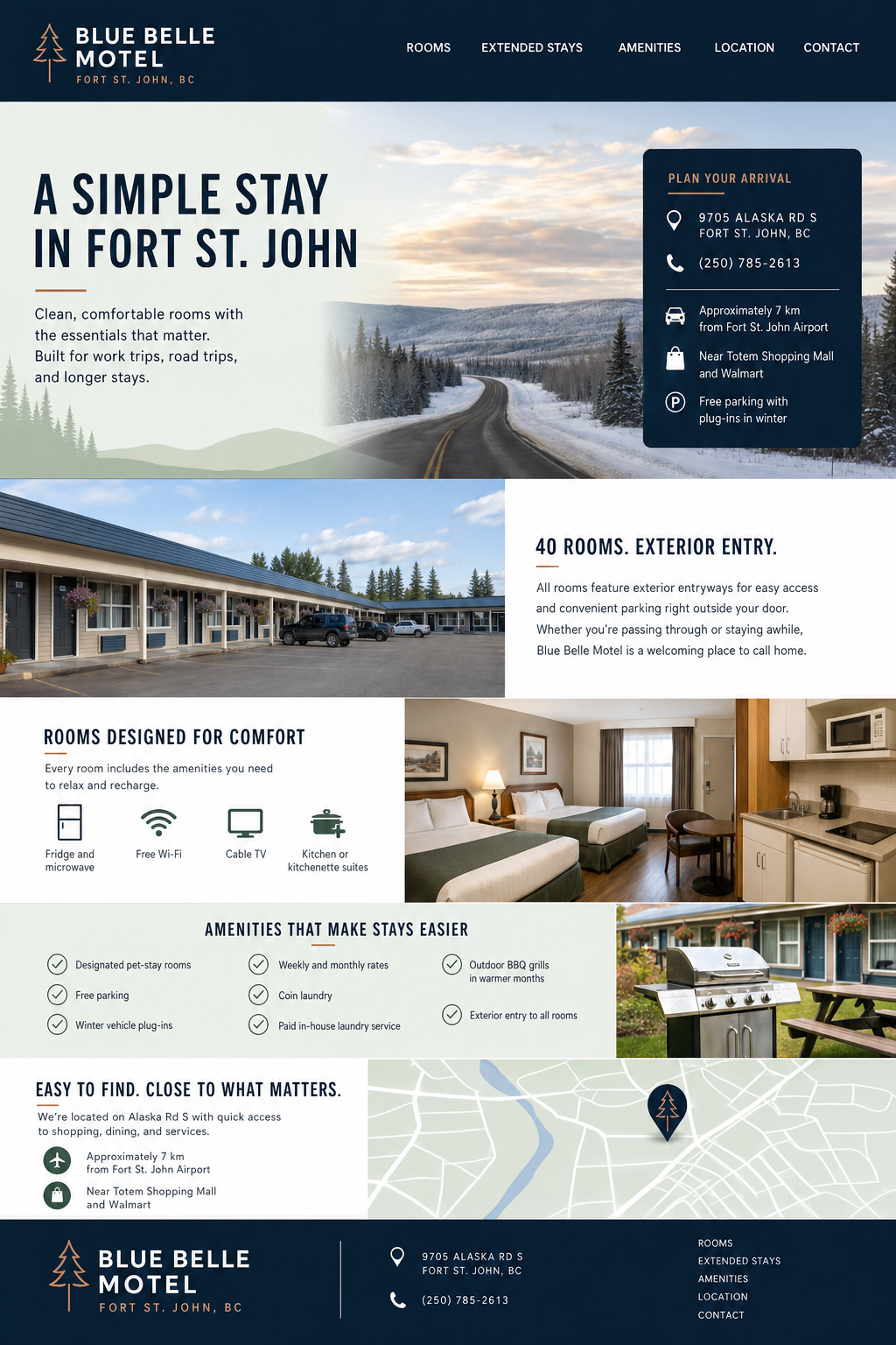Blue Belle Motel Base B — Project full homepage concept